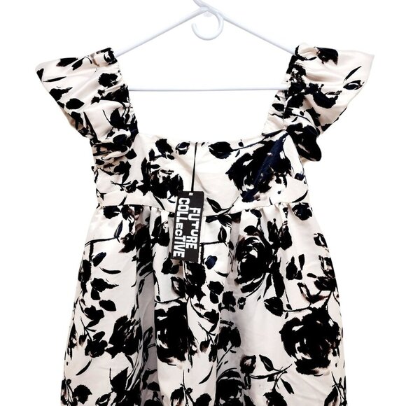 Future Collective Womens Floral Sleeveless Dress With Ruffle Straps S Polyester - Picture 11 of 11